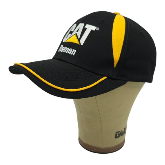 Caterpillar CAT Reman Embroidered Logo Tuck Strap Cap Trucker Baseball Hat NEW - Picture 2 of 13